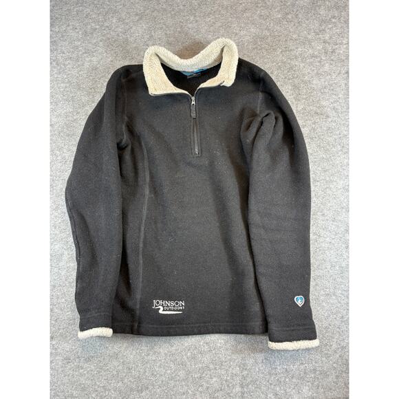 VINTAGE Kuhl 1/4 Zip Pullover Sweater Womens XS Black Fleece Outdoor Hiking - Picture 1 of 6
